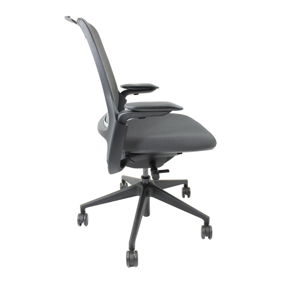 Steelcase Silla de oficina ergonómica Serie 1 con respaldo de malla en tela gris - Reacondicionada
